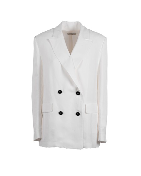 Shop ANTONELLI  Jacket: Antonelli "Greve" jacket.
He double-breasted jacket.
Classic lapel.
Long sleeves.
Flap pockets.
Smooth back.
Composition: 73% viscose, 27% linen.
Made in Italy.. GREVE L3590 935-001